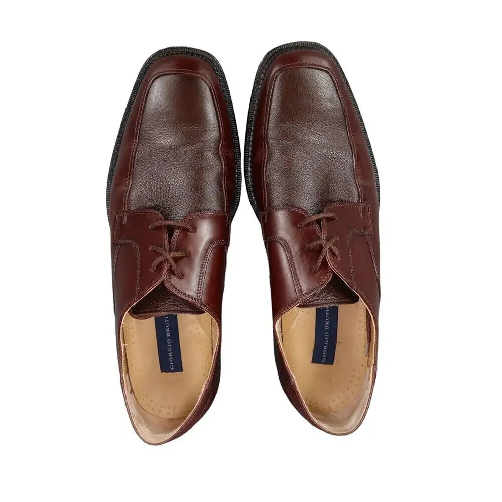 Giorgio Brutini Shoes Mens 12 Oxford Chukka Dress Classic Leather Lace Up Brown